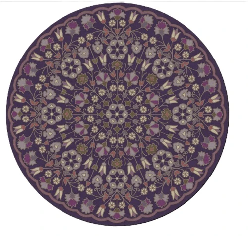 Spicher Biltmore Arabesque Bloom Midnight Orchid - round vinyl floor cloth