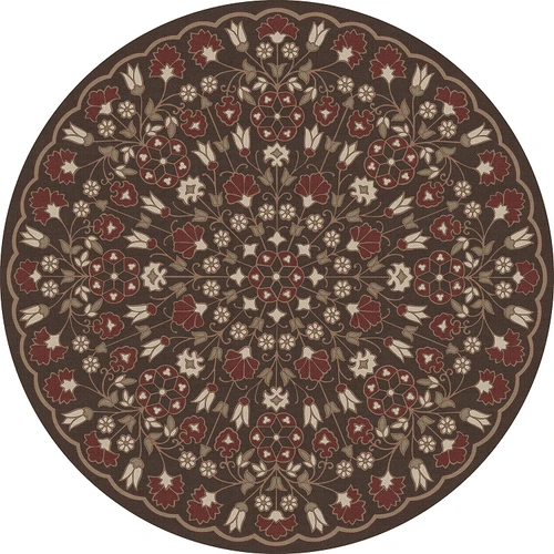 Biltmore Spicher Biltmore Arabesque Bloom Crimson Walnut - round vinyl floor cloth