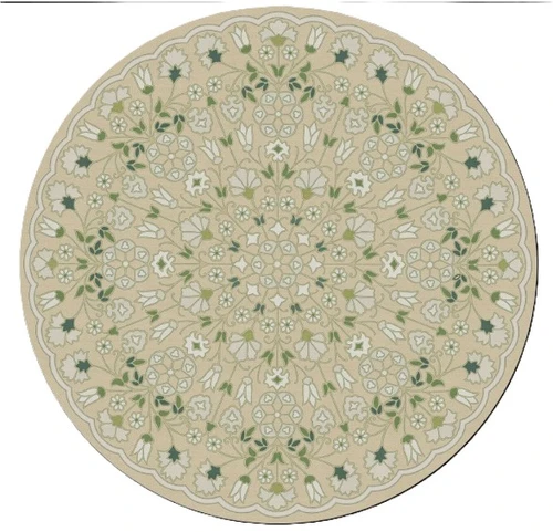 Spicher Biltmore Arabesque Bloom Herbarium - round vinyl floor cloth