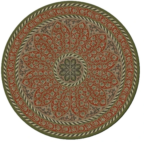 Spicher Biltmore Estate Tracery Crimson Relic - round vinyl floor cloth