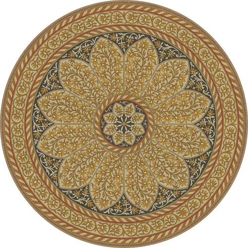 Biltmore Estate Tracery Gilded Dusk - round vinyl floor cloth all sizes