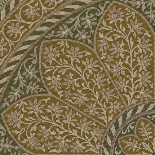 Biltmore Estate Tracery Oak Hall - round vinyl floor cloth detail