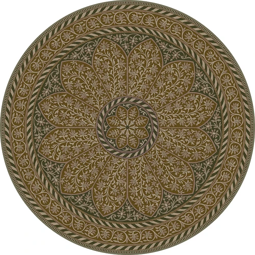 Biltmore Estate Tracery Oak Hall - round vinyl floor cloth all sizes