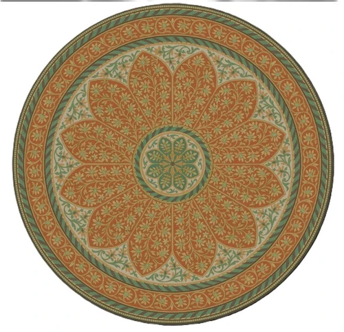 Estate Tracery Orangery - round vinyl floor cloth 