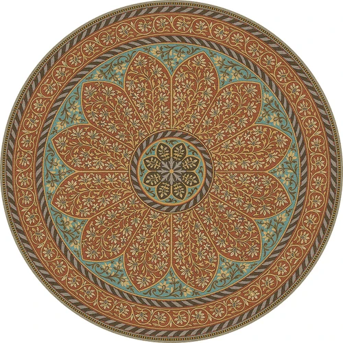 Biltmore Estate Tracery Tuscan Arcade - round vinyl floor cloth all sizes 