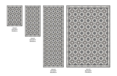 Dream_BW vinyl floor mat rug