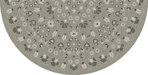 Spicher Biltmore Arabesque Bloom Misty Graphite - half round vinyl floor cloth