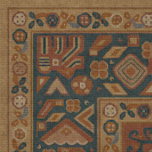 Biltmore Grand Estate Bachelors Wing vinyl floor cloth detail 