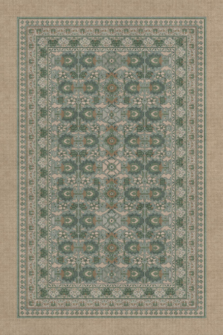 Biltmore Promenade Blooming Season - vinyl floor cloth sizes 20x30, 24x36, 38x56