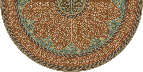 Biltmore Estate Tracery Tuscan Arcade - half round vinyl floor cloth all sizes 