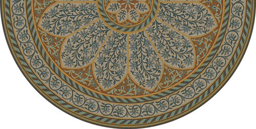 Biltmore Estate Tracery Willow and Umber - half round vinyl floor cloth all sizes