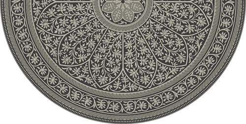 Biltmore Estate Tracery Ink Blossom - half round vinyl floor cloth all sizes
