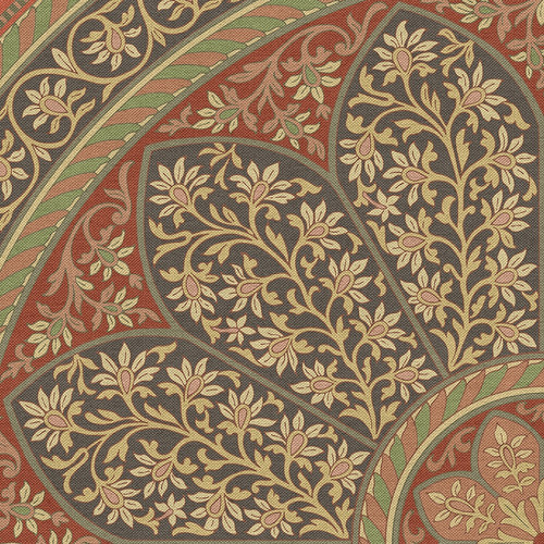 Estate Tracery Imperial Garden - round vinyl floor cloth details