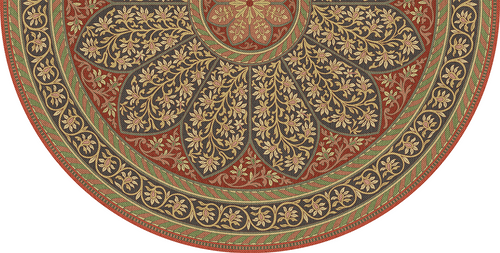 Biltmore Estate Tracery Imperial Garden - half round vinyl floor cloth all sizes