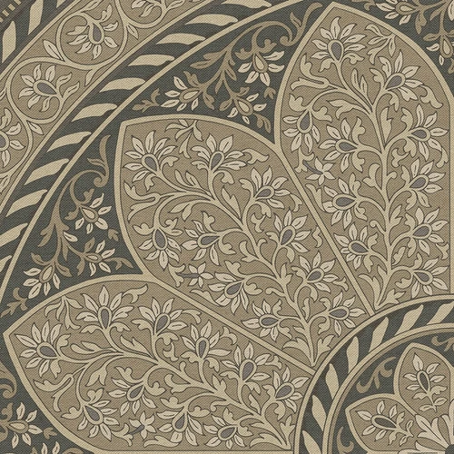 Estate Tracery Stone Nocturne - round vinyl floor cloth details