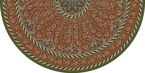 Biltmore Estate Tracery Crimson Relic - half round vinyl floor cloth all sizes