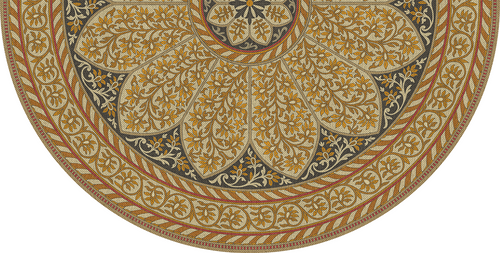 Biltmore Estate Tracery Gilded Dusk - half round vinyl floor cloth all sizes
