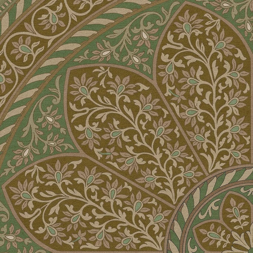 Estate Tracery Boxwood Court - round vinyl floor cloth detail