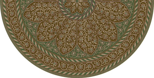 Biltmore Estate Tracery Boxwood Court - half round vinyl floor cloth all sizes