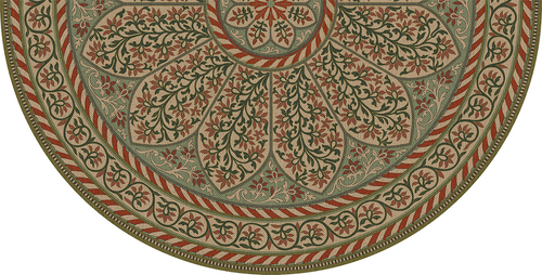 Biltmore Estate Tracery Berry Bough - half round vinyl floor cloth all sizes 