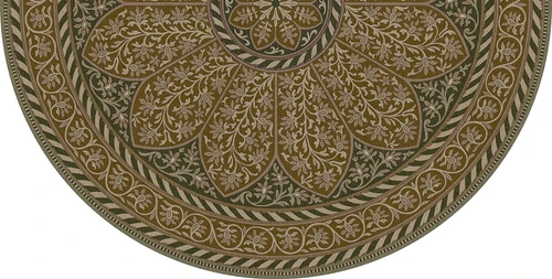 Biltmore Estate Tracery Oak Hall - half round vinyl floor cloth all sizes