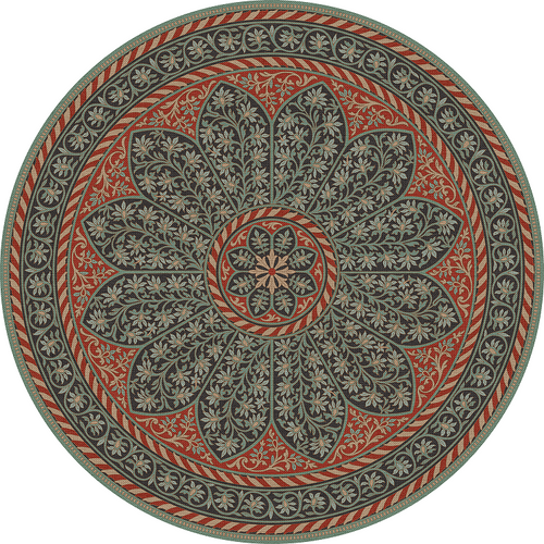 Biltmore Estate Tracery Evening Loggia - round vinyl floor cloth all sizes 
