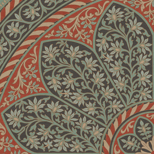 Estate Tracery Evening Loggia - round vinyl floor cloth detail