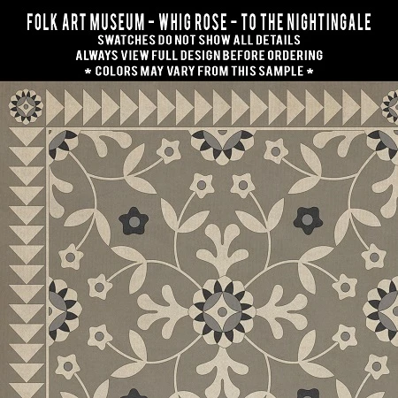 Whig Rose To the Nightingale - vinyl floor cloth 5"x5" swatch