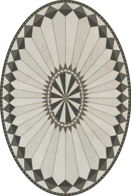 Pattern 84 Charleston oval - vinyl floor cloth oval 