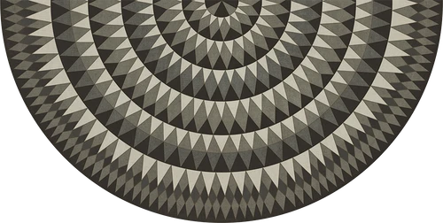 Bulls Eye Undeviating Aim - half round vinyl floor cloth, image for all sizes 