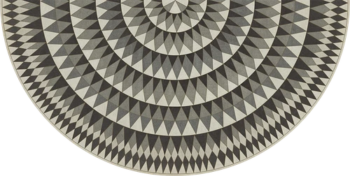 Bulls Eye Mingling Light - half round vinyl floor cloth, image for all sizes 