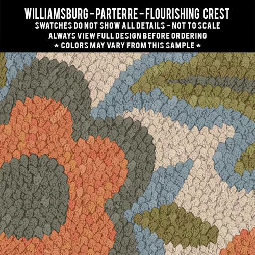 Parterre Flourishing Crest- vinyl floor cloth swatch sample