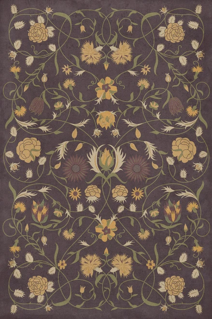 Floral Adeline - vinyl floor cloth, image for all rectangle sizes