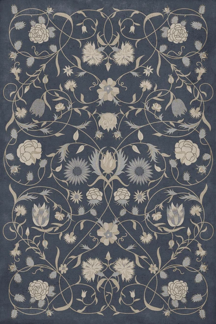 Floral Millicent - vinyl floor cloth, image for all rectangle sizes