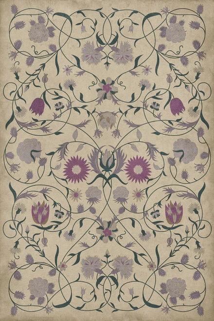 Floral Naomi - vinyl floor cloth, image for all rectangle sizes