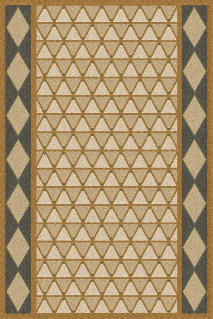 Triangular Captured Castle - vinyl floor cloth 24x36