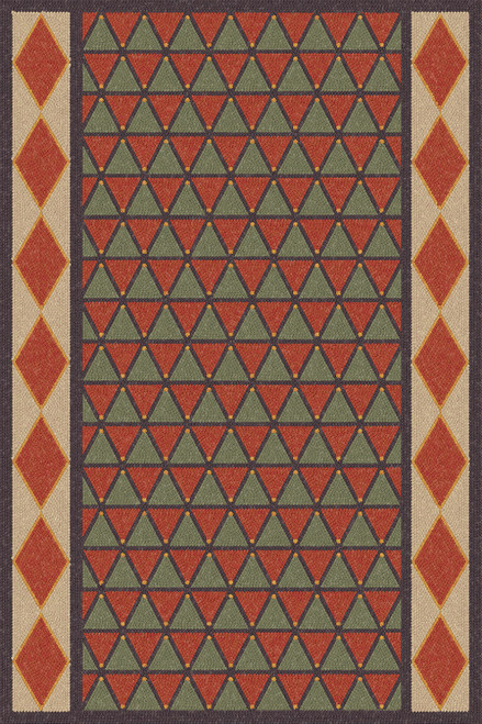 Triangular Tower of Conquest - vinyl floor cloth 24x36