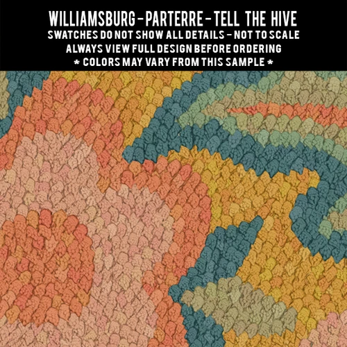 Parterre Tell the Hive - vinyl floor cloth swatch sample