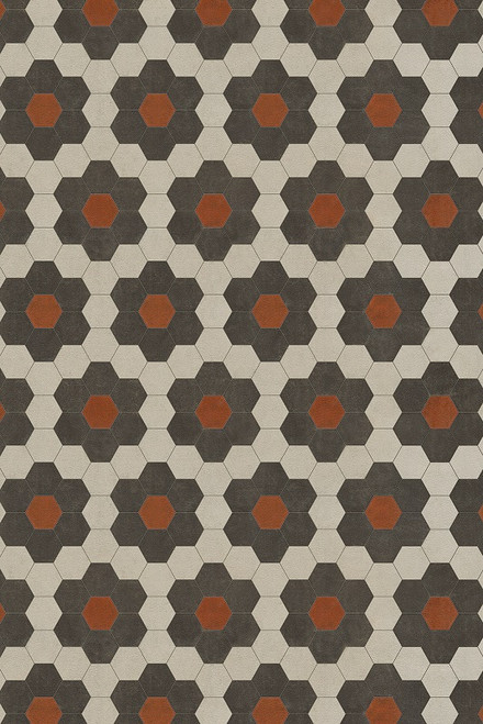 Classic Pattern 2 Organic Synthesis - (lightly distressed) - vinyl floor cloth sizes  20x30, 24x36, 30x44, 38x56, 52x76, 70x102