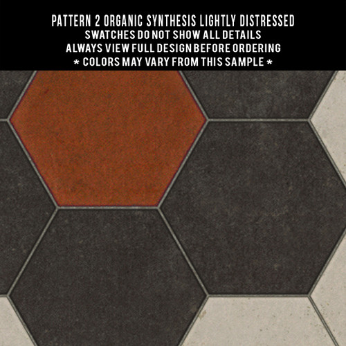 Classic Pattern 2 Organic Synthesis - (lightly distressed) - vinyl floor cloth swatch sample 