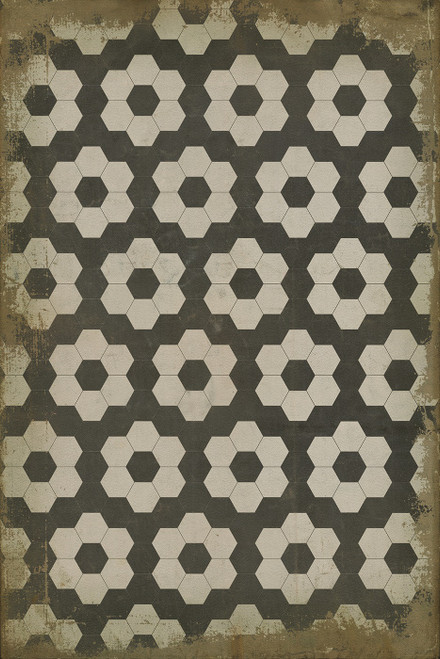 Classic Pattern 2 Resonance (distressed) - vinyl floor cloth sizes 20x30, 24x36, 30x44, 38x56, 52x76, 70x102