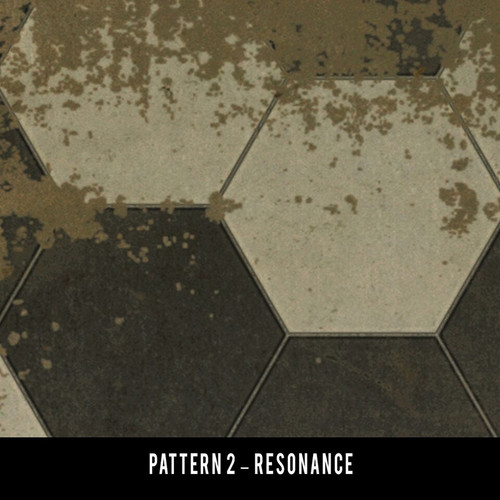 Classic Pattern 2 Resonance (distressed) - vinyl floor cloth swatch sample