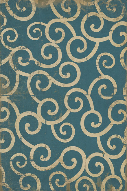 Classic Pattern 4 Tsunami (distressed)- vinyl floor cloth sizes 20x30, 24x36, 30x44, 38x56, 52x76, 70x102
