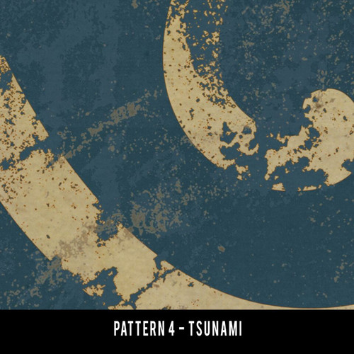 Classic Pattern 4 Tsunami (distressed)- vinyl floor cloth swatch sample
