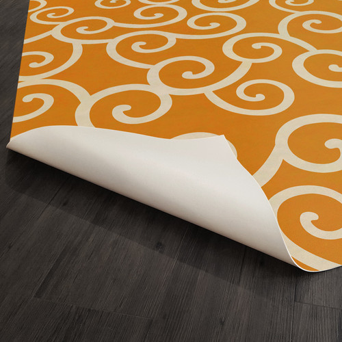 Classic Pattern 4 Salt Water Taffy (lightly distressed) - vinyl floor cloth underside 