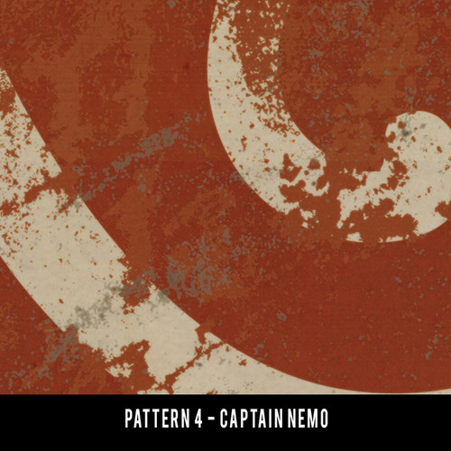 Classic Pattern 4 Captain Nemo (distressed)- vinyl floor cloth swatch sample