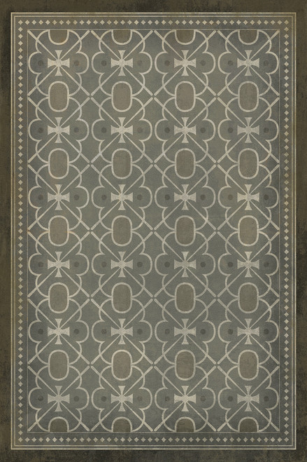 Classic Pattern 5 The River Thames - vinyl floor cloth sizes 20x30, 24x36, 30x44, 38x56, 52x76, 70x102