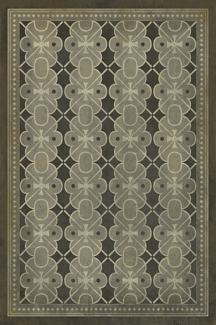 Classic Pattern 5 Dorian Gray - vinyl floor cloth sizes 20x30, 24x36, 30x44, 38x56, 52x76, 70x102