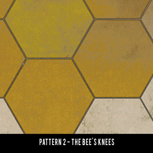Classic Pattern 2 Bees Knees (distressed) - vinyl floor cloth swatch sample
