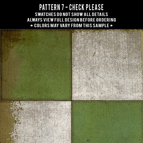 Classic Pattern 7 Check Please (distressed)- vinyl floor cloth swatch sample